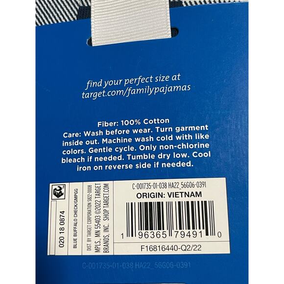 NWT Wonderland Pajamas Set Hanukkah Chanukah Womens 2xl Blue Plaid Matching Pjs - Picture 3 of 6